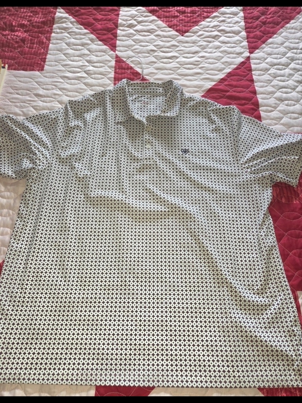 Ariat Men's Grey Micro-Pattern Polo